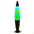 Lava Motion Lamp Rocket Shape Black Yellow Blue