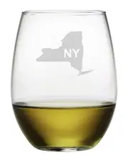 Susquehanna Glass "New York" Set of 4 Stemless Wine Glasses