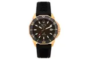 Bulova Marine Star Black Silicone Strap Brown Dial Precisionist Quartz Diver's 200M 98B421 Men's Watch