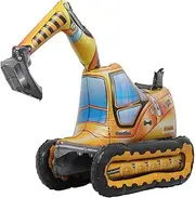 Self Standing 4D Aluminum foil Balloon Toy Armed Forces Digger Engineering Vehicle Children Birthday Balloon Decoration Party Decoration (3D Digger)