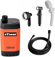 OYOOQO Portable Shower for Camping,Outdoor Shower with portable Water Pump/Baby Shower Head/Battery Powered, Camp Shower with 7800mAH 120Mins Work Electric Shower Pump,Camping Shower Outdoor Rinse kit