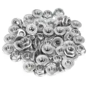 50 Pieces #10-32 Flange Nuts, Serrated Flange Hex Lock Nuts Assortment Kit, 304