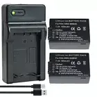 2X Battery +LED Charger for DMW-BMB9 & Panasonic Lumix DC-FZ80 DC-FZ85 DMC-FZ45
