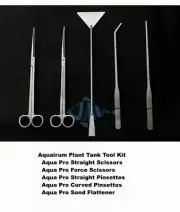 Aquarium Plant Fish Tank Tool Maintenance Tool Kit Tweezers Scissors Flattener