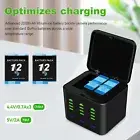 3 Channel battery charger with 2x 2000mAh batteries for GoPro Hero 12/11/10/9