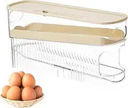 Egg Dispenser Egg Containers Egg Holder For Fridge, 2024 New Automatic Roll-Down Egg Dispenser, Acrylic Slim Rolling Egg Storage Rack Fridge, Automatic Gravitys Egg Holder For Kitchen Refrigerator