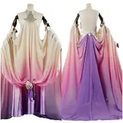 Lequeen Padme Cosplay Amidala Costume Wigs Women Fantasy Outfits Lake Dress Movie Space Battle Clothes Fancy Dress Up Party Suit XL