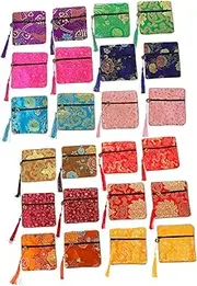 SOESFOUFU 24pcs Soft Brocade Jewelry Pouch Durable Drawstring Bags for Necklaces Bracelets and Jewelry Storage Compact Design for Travel and present Giving