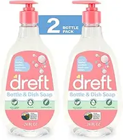 Dreft Baby, Bottle and Dish Soap, Removes Milk Film & Odor, Plant Based, Fragrance Free, Travel Size Bottles, 24 Fl Oz (Pack of 2)