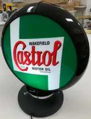 Castrol Motor Oil Fuel Bowser Bar Light Sign Globe on Base Man Cave Garage Gift