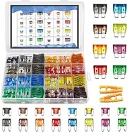 TZAONEN 282 Pcs Car Fuses Assortment Kit, Blade-Type Automotive Fuse Kit - Standard, Mini & Low Profile Mini (2A-30A), Zinc Alloy, Replacement for Cars, Trucks, Motorcycles