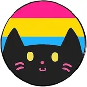 Pan Pride Cat Kitten Pansexual They Them Pronouns Non Binary Nonbinary Gender Neutral Flag Colors LGBTQ Cute Kawaii 1.2" Enamel Pin Badge by Pinstant, 1.2 Inches, Enamel, enamel