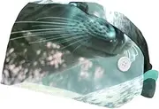 [WOSHJIUK] Working Hat 2 Pack Scrub Caps for Women,Ocean Seal Animal,Tie Back Cap Adjustable Scrub Hat
