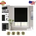 Elegant 32x72 Black Roller Shades - Cordless, Thermal Insulated Blinds for Home