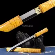 Japanese Sword T8 Steel Clay Tempered Abrasive Blade Mini Knife Real Hmaon Sharp