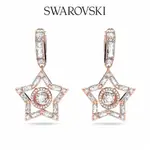 SWAROVSKI 施華洛世奇 STELLA 大圈耳環, 星星, 白色, 鍍玫瑰金色調