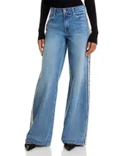 Alice and Olivia Trish Mr. Baggy Mid Rise Jeans in Denim