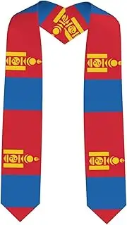 [EdWal] Mongolian flag print Graduation Stole and Sash Class for Unisex Adult Honor Stole Honor Stole of 2025