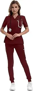 [YEZEX] Scrubs for Women Set(Bergundy)