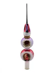 Czech blown glass indent reflector diorama Christmas tree topper