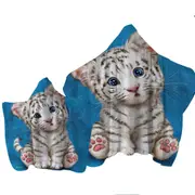 Kids Design Baby Blue Eyes White Tiger Cub Towel with Hood
