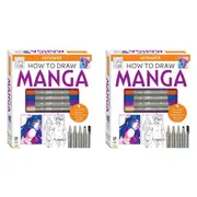 2x Art Maker Essentials: How to Draw Manga Art/Craft Kit Creative Activity