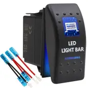 LED Light Bar Waterproof Rocker Switch Toggle - ON/Off Blue LED Light - 12V 2...