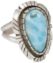 Navajo Native American Larimar Ring Size 9 1/4 by Alice Johnson SKU230905