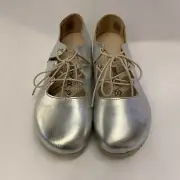 Birkenstock New with Box Rye Silver Natural Leather Regular Width - Select Size