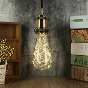 LED Fairy String Night Light Bulb T64 E26 Warm White Edison Screw Flash Starry Decorative Wire Light for Christmas Festival Non-dimmable