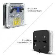 4" Square Permanent Mount LED Warning Light With 10 Selectable Flash Patterns