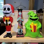 Jack Santa 14” & Oogie Boogie Nightmare Before Christmas Blow Molds+ SallyCandle
