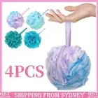 4X Mermaid Loofah Sponge Bath Puff Soft Ball Body Exfoliate Wash Shower Sponge A