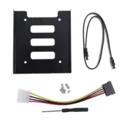 2.5" to 3.5" Internal SSD/HDD Metal Adapter Holder Sata Cable +4 Pin Power Cable