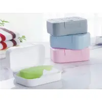 在飛比找蝦皮購物優惠-肥皂盒 導流 瀝水 旅行肥皂盒 吸水海綿墊香皂盒 瀝水盤 附