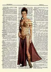 Princess Leia Star Wars Dictionary Art Print Book Picture Slave Outfit Vintage