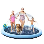 Non-Slip Splash Pad for Kids and Dog, Thicken Sprinkler Pool Summer Outdoor