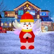 4FT Christmas Inflatable Outdoor Decorations, Red Snowman Inflatable Patio Decor
