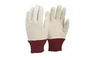 12 Pairs x FRONTIER Women's Drill Work Gloves with Red Cuff | White | Red