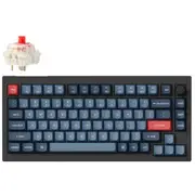 Keychron V1M-D1 V1 Max D1 75% Wireless Mechanical Keyboards Swappable RGB Backlight Red Switch - Black- Knob Version [V1M-D1]