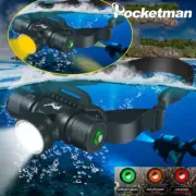 Yellow/White Light LED Scuba Diving Headlamp Underwater 200M Dive Head Torch