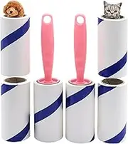 Pet Hair Remover Roller, Self-Cleaning Lint Roller, Remover Brush for Sofa, Bed,Carpet and More, Dog and Cat Lint Remover,2 Roller + 4 Refills, Total 480 Sheets,BOMEI PACK