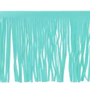 1 Yard 4 Inch PU Leather Fringe Trim DIY Tassel Fringe for Sewing, Lake Blue