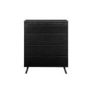 Baily Modern Wooden Chest of 4-Drawers Tallboy Storage Cabinet - Black