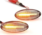 Side Mirror Indicator Light For Opel For Vauxhall For Vectra B MK1 1995 1996 1997 1998 1999 2000-2003 LED Dynamic Side Marker Turn Signal Light Indicator Light Dynamic Indicators(Smoked)