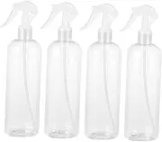 4 PCS Plastic Spray Bottles, 500ml Empty Spray Bottle with Adjustable Nozzle, Heavy Duty Spraying Bottle, Refillable Containers, Transparent Water Bottle for Hair Styling Watering Plants Showering Pet