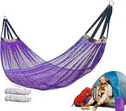 Camping Hammock,Mesh Hammock Swing for Camping | Lightweight Outdoor Furniture Tree Swing for Balcony Patio Relaxation Travel Backpacking Backyard Hiking Vacations
