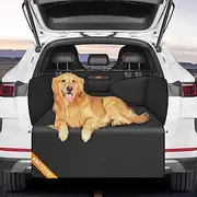 Looxmeer Car Boot Protector, Non-slip Waterproof Car Boot Liner For Dogs with Bumper & Side Protection, Universal Scratchproof Washable Dog Car Boot Cover for Suvs Trucks Cars SUV Vans Sedan, Black