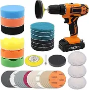 VIBRATITE Car Headlight Restoration Kit, 3 Inch Car Polishing Sanding Discs with 1/4 Inch Shank Backing Pad, Scouring Pads, Buffing Sponge Pads, Soft Interface Pad, Woolen Buffer Pads, 41PCS