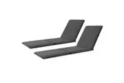 Costway 182 x 59 cm Chaise Lounge Cushion Sun Bed Outdoor Recliner Patio Furniture Sofa Pad Grey